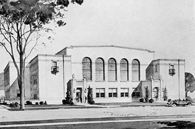 Architect's rendering of Eastman Hall, 1929