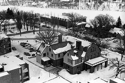 Bird's eye view of Ervin House, 1976