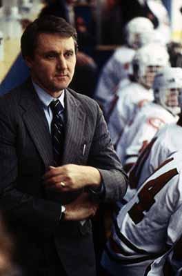 Herb Brooks coaching St. Cloud State, 1986-1987