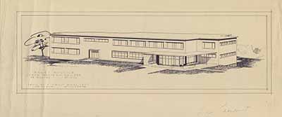 Architect rendering of Kiehle, ca. 1950