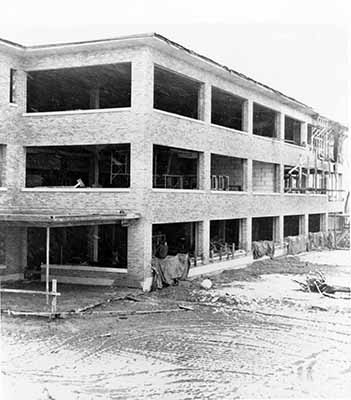 Kiehle Library construction, 1952?