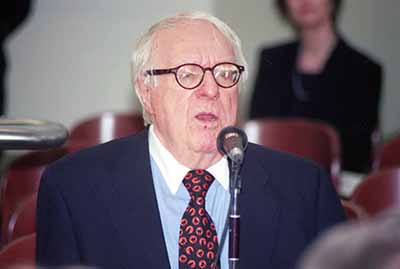 Ray Bradbury at the Miller Center dedication, October 2000