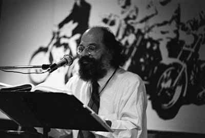 Allen Ginsberg reading poetry in Atwood Memorial Center