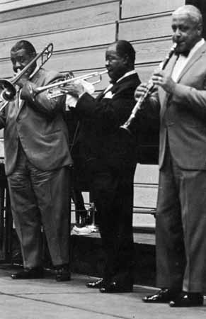 Louis Armstrong performing at Halenbeck Hall