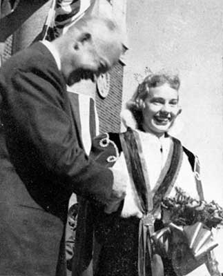 Dwight D. Eisenhower crowing Homecoming Queen