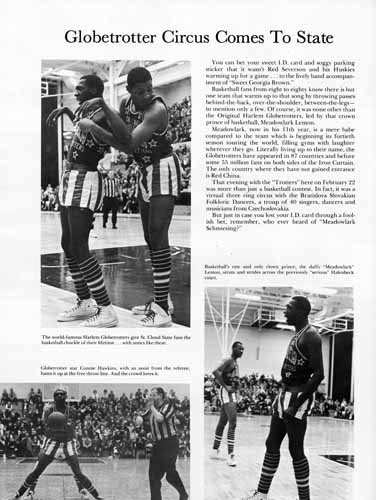 Newspaper article about the Globetrotter's visit