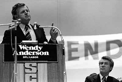 Ted Kennedy speaking in support of Wendell Anderson