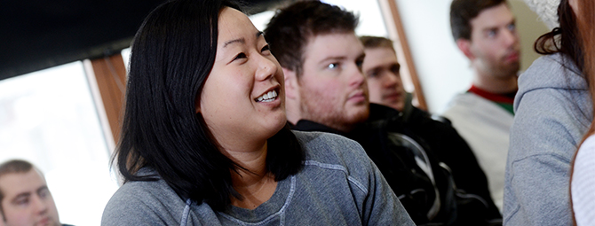 St. Cloud State Student in a Mass Communications class