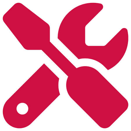 Icon of red screw driver and wrench