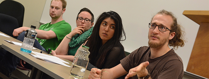 St. Cloud State Philosophy students participate in a class debate.