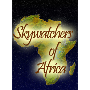 "Skywatchers of Africa" movie poster with African continent floating in outer space