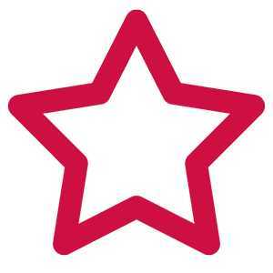 Red outline of a star