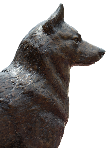 Bronze Husky statue