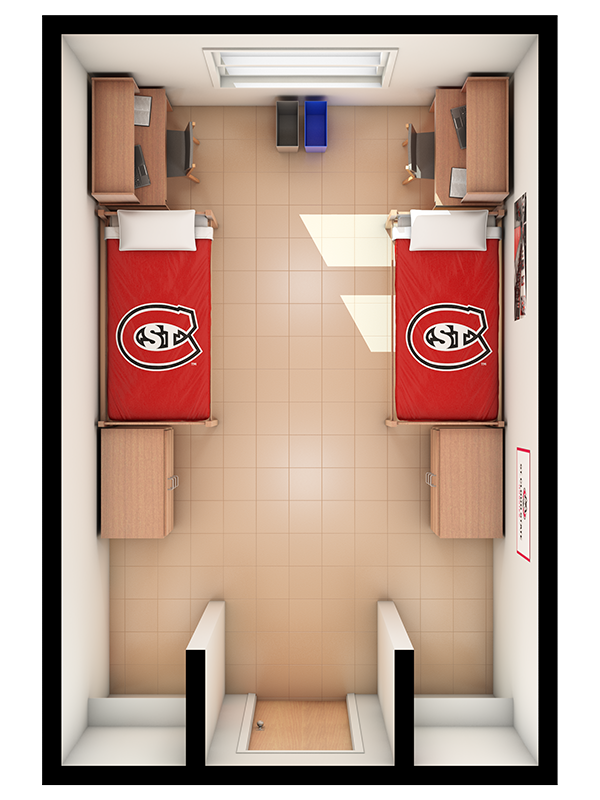 3D top view of Shoemaker room