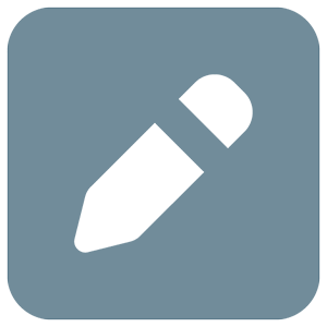 Square icon of pen or pencil