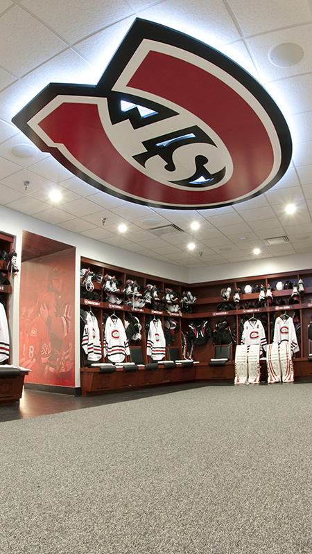 Men's hockey locker room