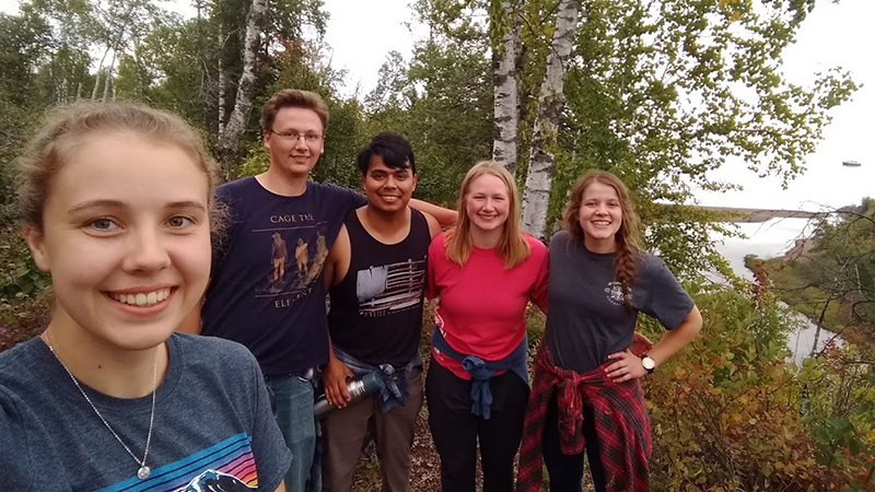 Students hiking