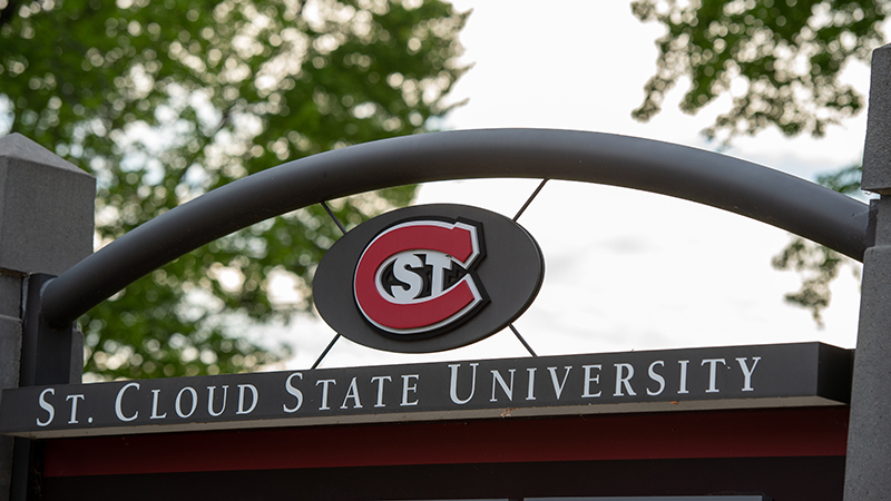 Outdoor St. Cloud State University sign