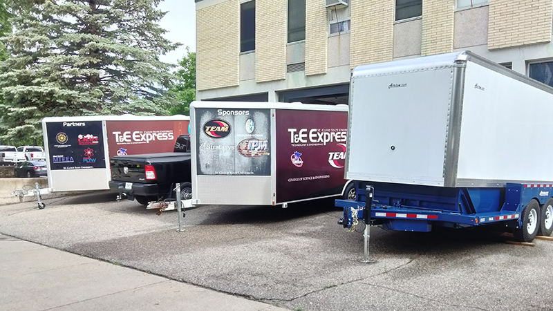 Various trailers that hold TEC equipment