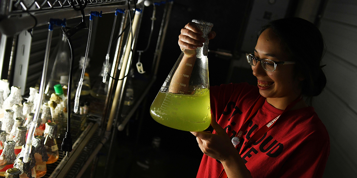 Student in chemistry lab