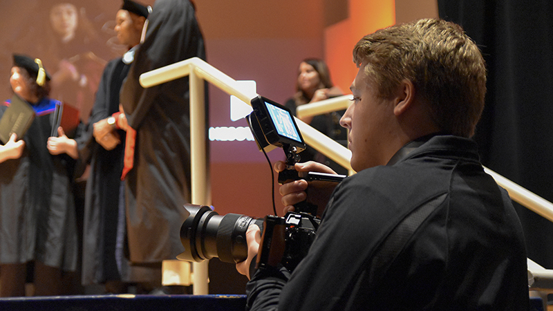 Camera person at commencement