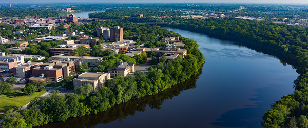 Aerial photo of campus