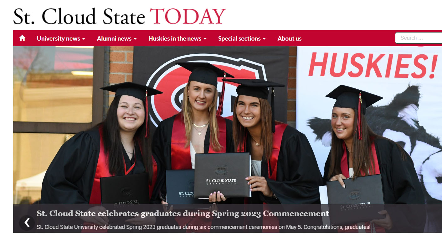 Screenshot of SCSU Today home page