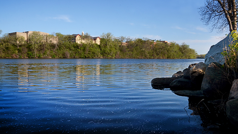 Mississippi Riverbank with campus in background