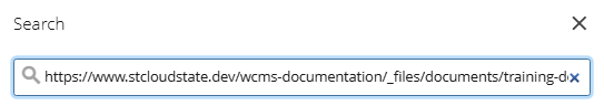 the search input field with the hard-coded file link address
