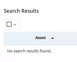 search results showing no results found
