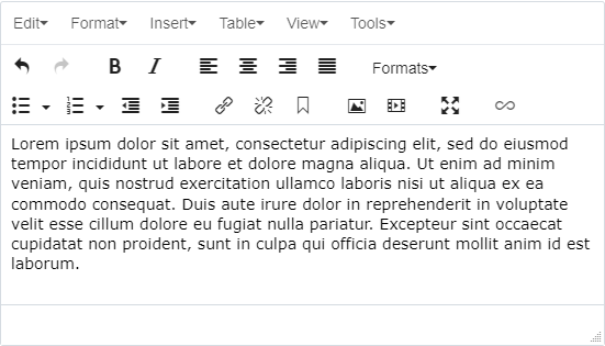 Cascade text editor with content